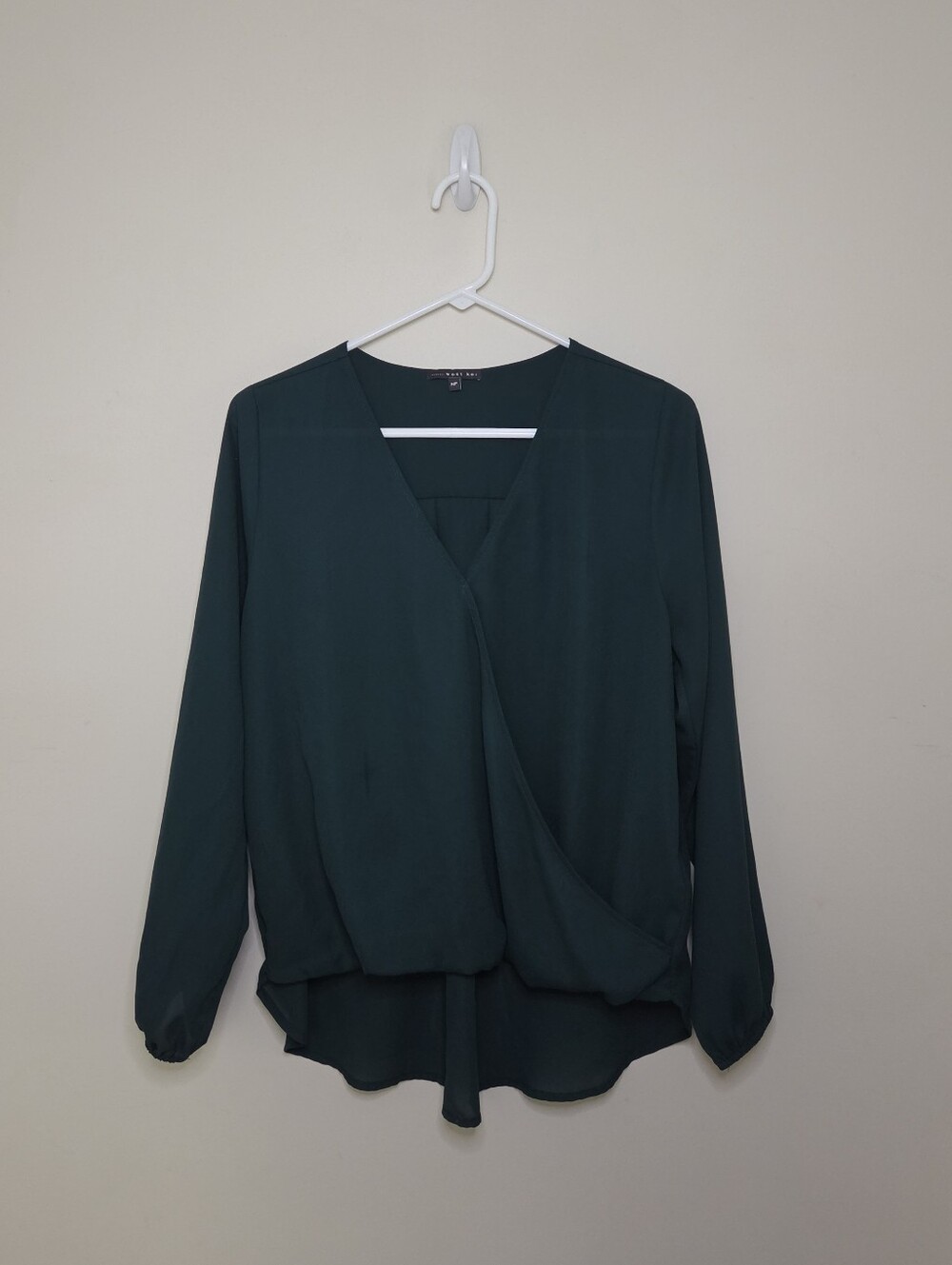 Women's West Kei Green Surplice Top Sz Petite Medium